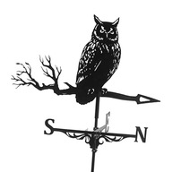 Dobrý Iron Black Owl Tvar Weathervane Wind