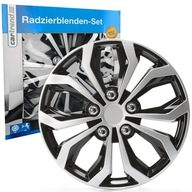 4x DAYTONA HUBCAPS 14" BLACK SILVER SPORT