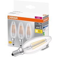 LED FILAMENT žiarovky Sviečka 4W = 40W E14 OSRAM