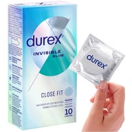 DUREX INVISIBLE CLOSE FIT tenké, tesne priliehajúce kondómy, 10 ks.