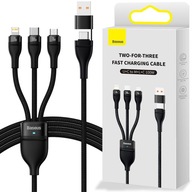 BASEUS UNIVERZÁLNY SILNÝ KÁBEL 3v1 USB-C MICRO USB LIGHTNING 100W 120CM