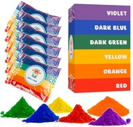 HOLI Powder Sand Colorful 6x100 g veľká sada na farebné festivaly