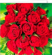 Pohľadnica s kyticou červených ruží bez textu FF37