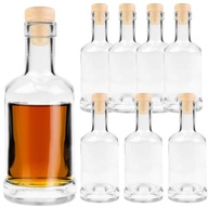 6x TADEK SKLENENÁ FĽAŠA 250ML S KARAFOU NA VÍNO WHISKY LIKÉRY