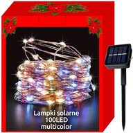 Solárne osvetlenie vianočného stromčeka - 100 LED viacfarebných drôtov