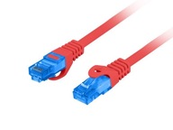 LANBERG PATCHCORD S/FTP CAT.6A 10M ČERVENÝ LSZH CCA (PLAŠENÝ)