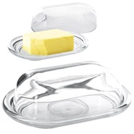 Sklenená BUTTER DISH, nádoba na maslo s vrchnákom