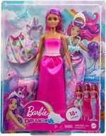 BARBIE DOLL DRESS UP 3v1 morská panna jednorožec HLC28 Jednorožec na prebaľovanie