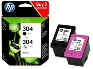 2x HP 304 DESKJET ATRAMENT 2620 2630 3720 3730 3732!!