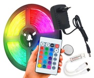 Set Tape RGB LED pásik Diaľkové ovládanie napájacieho zdroja 5m