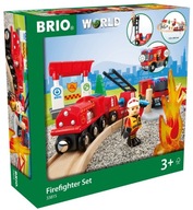 BRIO WORLD DREVENÝ PRÍves HASIČSKÁ STANICA HASIČSKÉ NÁKLADNÉ VOZIDLO 33815