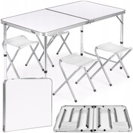 TURISTICKÝ ROZKLADACÍ STÔL 4x SET STOLIČEK 120x60