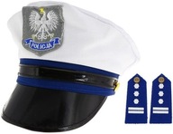 POLICAJTOVA POLICAJNÁ ČIAPKA Poľský policajt s bielym guľovým klobúkom PAGONS
