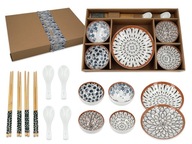 Orientálny sushi set pre 4 osoby, taniere a misky