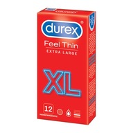 Latexové kondómy Durex Feel Thin, väčšia veľkosť, 12 ks.