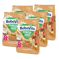 BoboVita Porcia 7 cereálií Mliečna kaša cereálna-ovsená jahoda-banán SET 5x210g