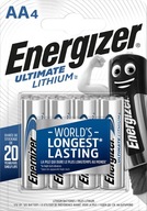 4x ENERGIZER Ultimate Lithium L91 1,5V AA batéria