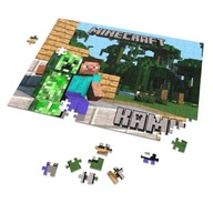 Puzzle + MENO + krabica MINECRAFT A3 252 ks