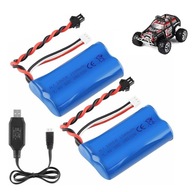 Batéria 2x batérie 1500 mAh 7,4 V s USB a ovládacia lampa pre modely RC