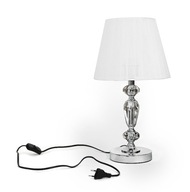 Glamour krištáľová biela nočná lampa na stôl