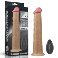 VIBRATOR 10'' DVOJVRSTVA PLATINOVÝ SILIKÓNOVÝ ROTATOR 24-0157