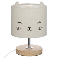 Stolná lampa s mačacími ušami, krémová lampa, 23 cm