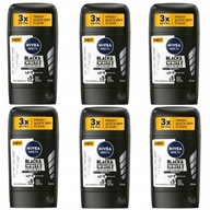 NIVEA MEN Black White pánsky antiperspirant tyčinka pod pazuchu 50ml x 6