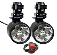 2x HALOGÉNOVÁ 4 LED LAMPA 40W ŠTVORKÝ BODOVÝ + VYPÍNAČ