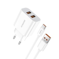 Rýchla nabíjačka telefónu Foneng 2 x USB s káblom USB-C