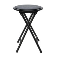 Skladacia KUCHYŇSKÁ TABULKA Okrúhly sedák, čierny kovový LOFT STOOL