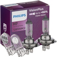 Silné žiarovky H7 PHILIPS VisionPlus +60% + W5W