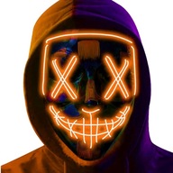 Svietiaca LED maska ​​Halloween kostým PURGE Orange