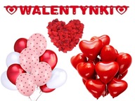 VALENTÍNSKA DEKORÁCIA SET Okvetné lístky Balóniky Banner