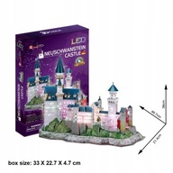 PUZZLE 3D LED ZÁMOK NEUSCHWANSTEIN 128 EL + ZADARMO