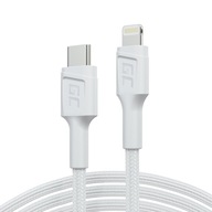 Biely GC USB-C - Lightning kábel pre iPhone PD 27W 1m s MFi