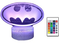 3D LED NOČNÁ LAMPA LOGO BATMAN DC COLORS + DIAĽKOVÉ OVLÁDANIE