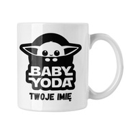 Hrnček Baby Yoda Grogu s potlačou mena Star Wars zadarmo personalizovaný