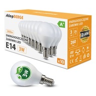 10x LED žiarovka E14 G45 3W=25W 260lm 3 FARBY Energeticky úsporná LED BERGE