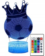 3D LED NOČNÁ LAMPA FUTBAL FUTBALOVÁ KORUNOVÁ LAMPA 16 FARIEB + DIAĽKOVÉ OVLÁDANIE