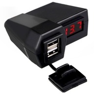 Nabíjačka MOTORKA 2xUSB 3,1A Voltmeter 12-24V