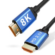 HDMI 2.1 kábel 4K 8K herný kábel pre PS4 PS5 XBOX One X 360 pozlátený 1m