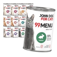 John Dog For Cats 99 Menu mokré jedlo pre mačku Mix 6 príchutí 12x400g