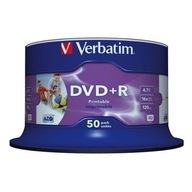 Verbatim DVD+R, široká atramentová tlač bez ID značky,