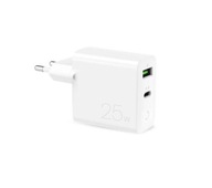 Puro Mini Fast Travel Charger USB-A + USB-C PD 25W biela nabíjačka