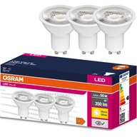 3x GU10 LED žiarovka 4,5W 50W 350lm 3000K 36° OSRAM