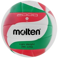 Molten V5M2000 Ľahká volejbalová lopta bielo-červeno-zelená 5