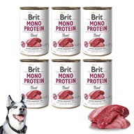 BRIT MONO PROTEIN HOVÄDZIE JEDNOPROTEÍNOVÉ KRMIVO PRE PSY S HOVÄZÍM MÄSOM Sada 6x400g