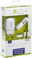 Sieťová nabíjačka M LIFE USB 1A a Auto 2.1A USB 3v1