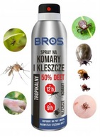 BROS sprej na komáre a kliešte 50 % DEET 90 ml SUPER ÚČINNÉ PÔSOBÍ AŽ 12 HODÍN