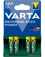 4x BATÉRIE (NiMH) VARTA R3 AAA 800mAh